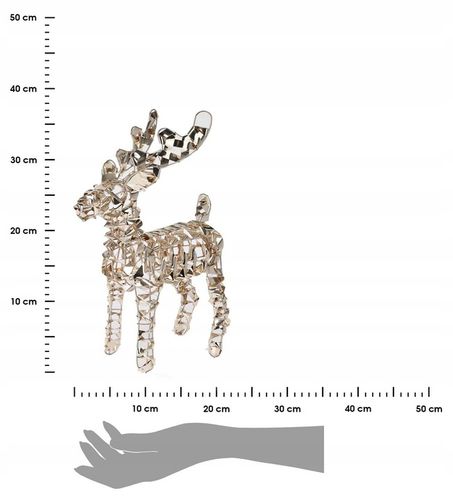 RENIFER ZŁOTY zdobiony 50 micro Led ŚWIECĄCY dekoracja świąteczna 37 cm na Arena.pl