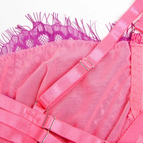 subblime komplet z koronką i liniami, rożowo-fioletowy l/xl na Arena.pl