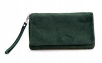 VERA PELLE torebka zamszowa kopertówka listonoszka V008 c.zielona