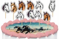 TOPPERY NA TORT OZDOBNE DEKORACJA ZESTAW - KOŃ KONIE HOBBY HORSE 10szt.