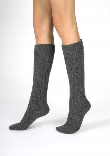 PODKOLANÓWKI DAMSKIE BABUNI GRUBE CIEPŁE Z WEŁNĄ WARKOCZ CERBER 39/42 na Arena.pl