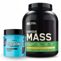 Optimum ON Serious Mass 2730g + Creatine Monohydrate Gainer Węgle Złożone
