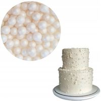 POSYPKA PERŁOWA PEREŁKI BŁYSZCZĄCE BIAŁE DUŻE 90g NA TORT KOMUNIĘ 1101
