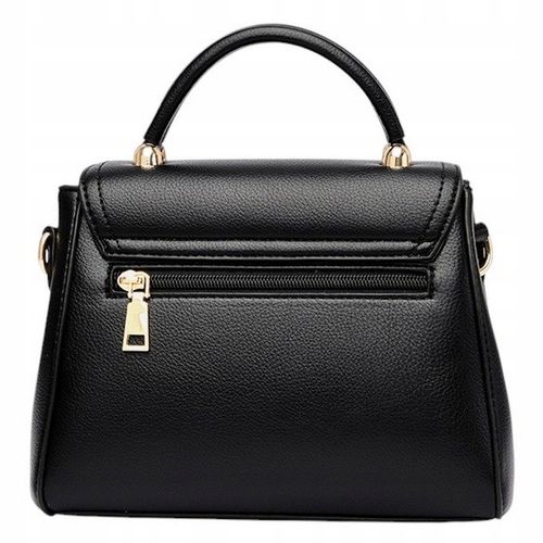 Torebka Damska na Ramię CZARNA Elegancka Pojemna Wizytowa Kuferek na Arena.pl