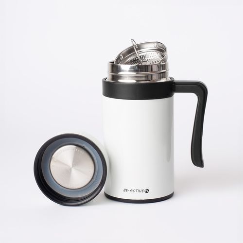 Kubek Termiczny Termos Biały Podwójne Ścianki Duży 450Ml Na Kawę Herbatę na Arena.pl