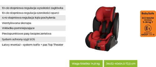 Fotelik Corso 9-36Kg Grey Babysafe na Arena.pl