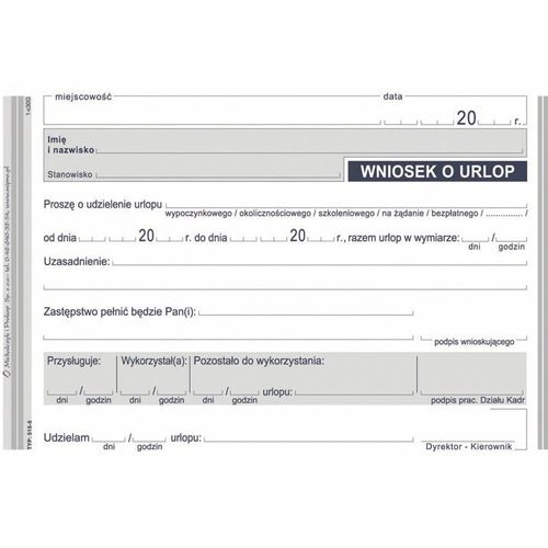 DRUK WNIOSEK O URLOP 515-5 na Arena.pl