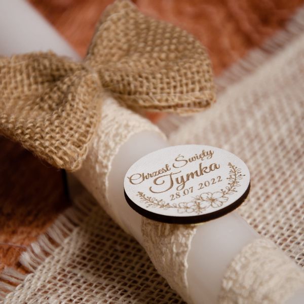 Świeca do Chrztu Świętego boho z personalizacją SC-11B zdjęcie 4