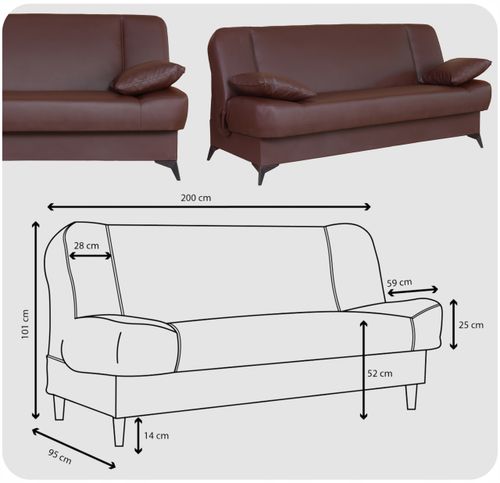 Kanapa sofa Sara ekoskóra rozkładana wersalka spania łóżko Family Meble na Arena.pl