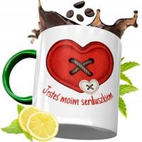 Kubek Zielony Na Walentynki Dla Zakochanych Z Nadrukiem Ze Zdjęciem