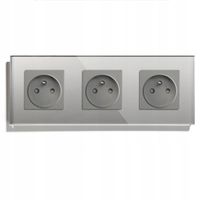 GNIAZDKO ELEKTRYCZNE SZKLANE POTRÓJNE KONTAKT 16A GNIAZDO 230V RAMKA 228mm