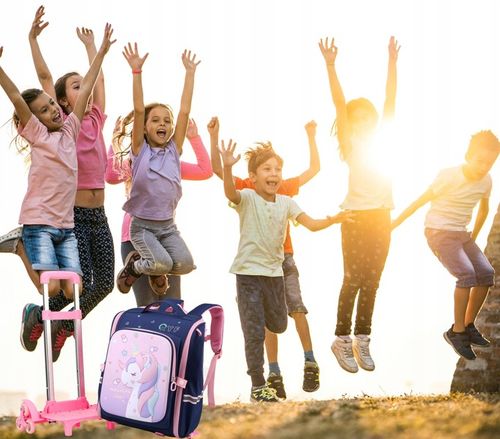 PLECAK SZKOLNY TORNISTER NA KÓŁKACH DO SZKOŁY POJEMNY JEDNOROŻEC WALIZKA na Arena.pl