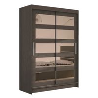 Szafa przesuwna Miami IV 120cm - pojemna garderoba - CHOCO