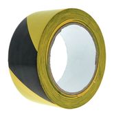 Taśma klejąca łatwozrywalna ostrzegawcza Żółto Czarna BHP 50 mm/33m