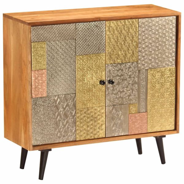 Szafka z litego drewna akacjowego, 80x30x75 cm zdjęcie 11