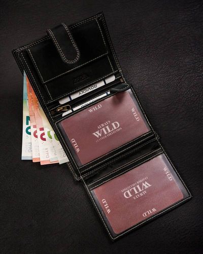 klasyczny, duży portfel męski ze skóry naturalnej na zatrzask - always wild na Arena.pl