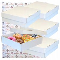Pudełko na ciasto pączki donut karton na tort chrzest wesele 30x30x10