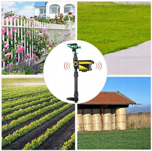 WODNY ODSTRASZACZ ZWIERZĄT KOTY PSY PTAKI KUNY Podczerwień OBRÓT 360° SOLAR na Arena.pl