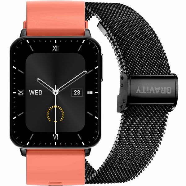 smartwatch gravity czerwono czarny 2 paski gt17-10 zdjęcie 1
