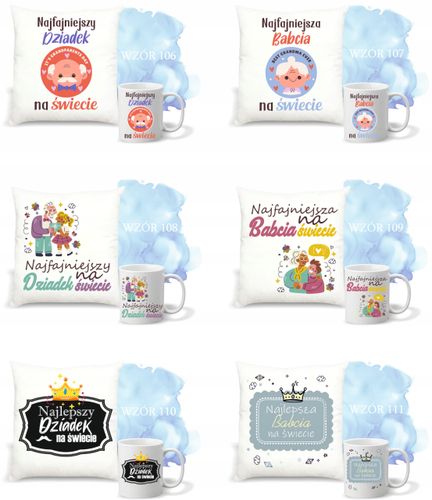 Zestaw PODUSZKA i KUBEK nadruk PREZENT najfajniejszy DZIADEK na świecie na Arena.pl