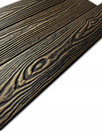 Czarne drewno Panele ścienne 3D KASETONY SUFITOWE złote deska P4-Cz-ZŁ 1x na Arena.pl