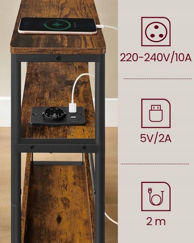 SZAFKA NOCNA STOLIK NOCNY DO SYPIALNI LOFT 48X58X18 CM SYPIALNIA WĄSKA na Arena.pl