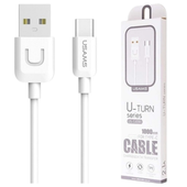 usams kabel u-turn usb-c 1mbiały/white 2a tcusbxd02 (us-sj099)