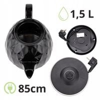 CZAJNIK ELEKTRYCZNY CERAMICZNY BEZPRZEWODOWY KAMILLE 1200 W 1,5 L czarny