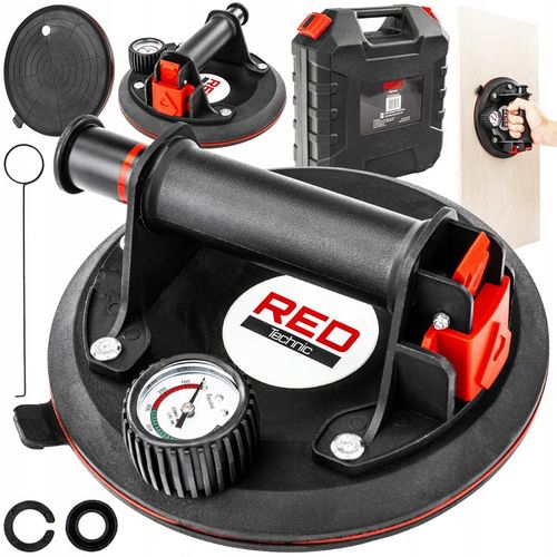 PRZYSSAWKA PRÓŻNIOWA DO PŁYTEK UCHWYT Z POMPKĄ MANOMETREM GLAZURY SZYB na Arena.pl