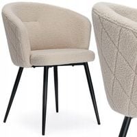 KRZESŁO TAPICEROWANE NOWOCZESNE MIĘKKIE PLUSZOWE TEDDY BARANEK BOUCLE LOFT