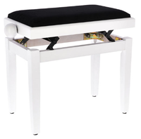 Regulowana ława stołek do pianina drewno Thomann KB-15WHM matowy Biały