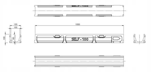 ODWODNIENIE LINIOWE STR Koryto polimerobetonowe żeliwo B125 120x100 na Arena.pl