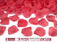 Tuba z płatkami róż, bordo, 80cm