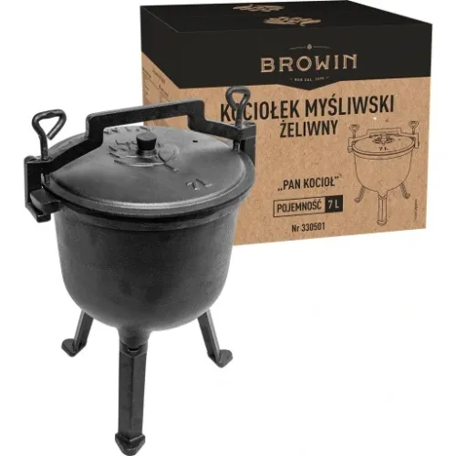KOCIOŁEK żeliwny STOJĄCY myśliwski 7L na ognisko na Arena.pl