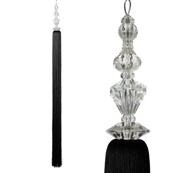 Sznur dekoracyjny do zasłon POLA czarny zdjęcie 1