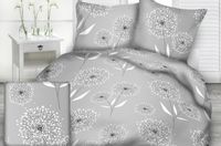 Pościel z kory 140x200 wzór dmuchawce na szarości