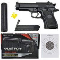 BROŃ ASG PISTOLET NA KULKI TŁUMIK REPLIKA KARABIN