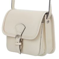 VERA PELLE torebka damska skórzana listonoszka z paskiem V482 kremowa