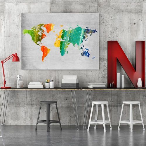 Obraz na płótnie - Canvas, Kolorowa mapa świata 90x60 na Arena.pl
