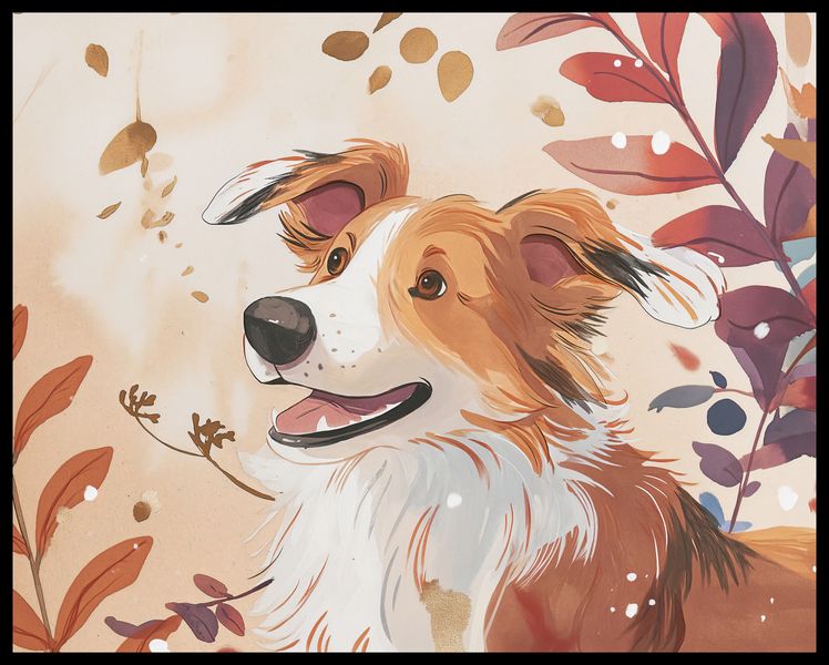 Plakat 76x60,5cm Collie Jesienną Porą zdjęcie 2