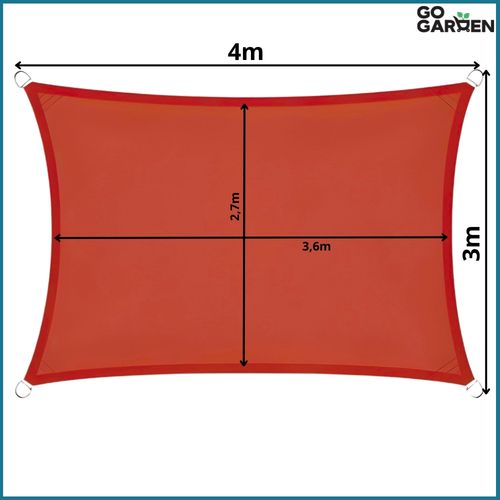 Markiza żagiel przeciwsłoneczny na taras do ogrodu UV słońce czerwony 4x3 m na Arena.pl