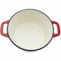 ŻELIWNY GARNEK Z POKRYWKĄ SOLIDNY CZERWONY 3.5L