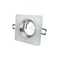 OPRAWA HALOGENOWA MIRA SZKLANO ALUMINIOWA GU10 BIALA KWADRATOWA