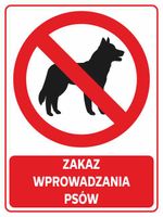 Naklejka ZAKAZ WPROWADZANIA PSÓW 20x15 cm