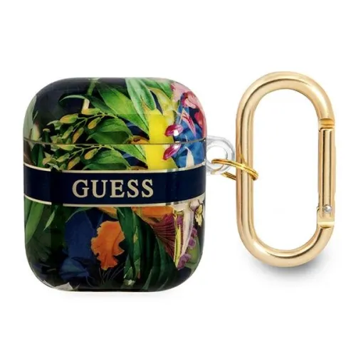 Etui Guess Flower Strap Collection na AirPods 1/2 - niebieskie na Arena.pl