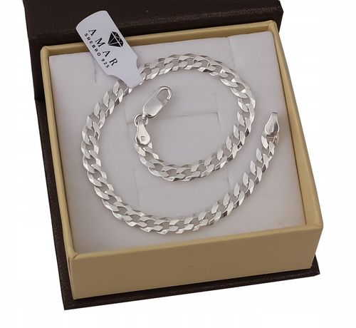 SREBRNA PEŁNA BRANSOLETKA MĘSKA PANCERKA SOLIDNA PR. 925 + GRAWER GRATIS na Arena.pl