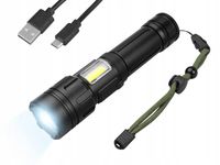 Latarka ręczna LTC ALUM. LED ZOOM+COB AKU MICROUSB