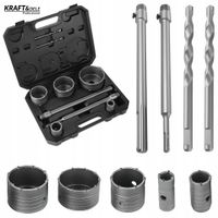 Zestaw Otwornic do Betonu Muru Koronki Frez SDS MAX PLUS 9 Sztuk 30-100 mm