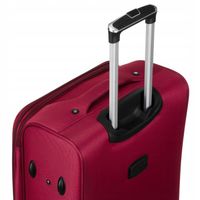 Duża walizka z wytrzymałej tkaniny poliestrowej w czerwono-niebieskim kolor