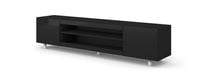 Szafka RTV KATE 189 cm stojąca czarny mat / czarny połysk